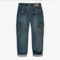 RELAXED FIT PANTS LIGHTWEIGHT DARK DENIM, CHILD