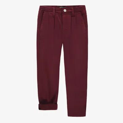 RED PANTS OF SLIM FIT BRUSHED TWILL, CHILD