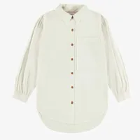 CREAM SHIRT WITH LONG SLEEVES SOFT POPLIN, CHILD