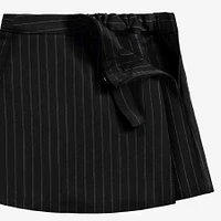 BLACK AND WHITE STRIPED SHORT SKORT COTTON GABARDINE, CHILD