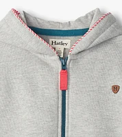 Athletic Grey Zip-Up Hoodie