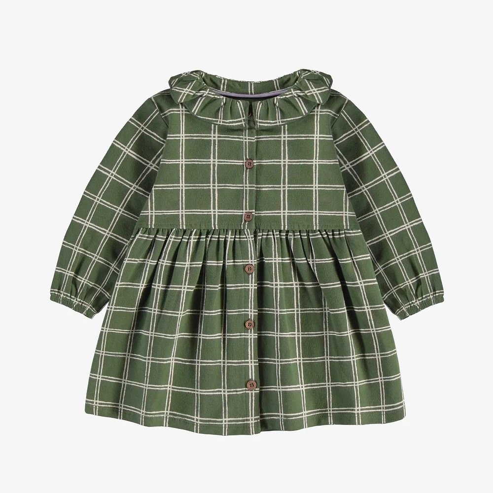 GREEN PLAID DRESS JERSEY, BABY