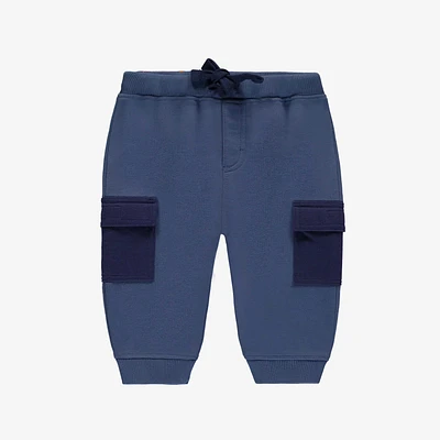 BLUE PANTS REGULAR FIT JOGGER STYLE FRENCH TERRY