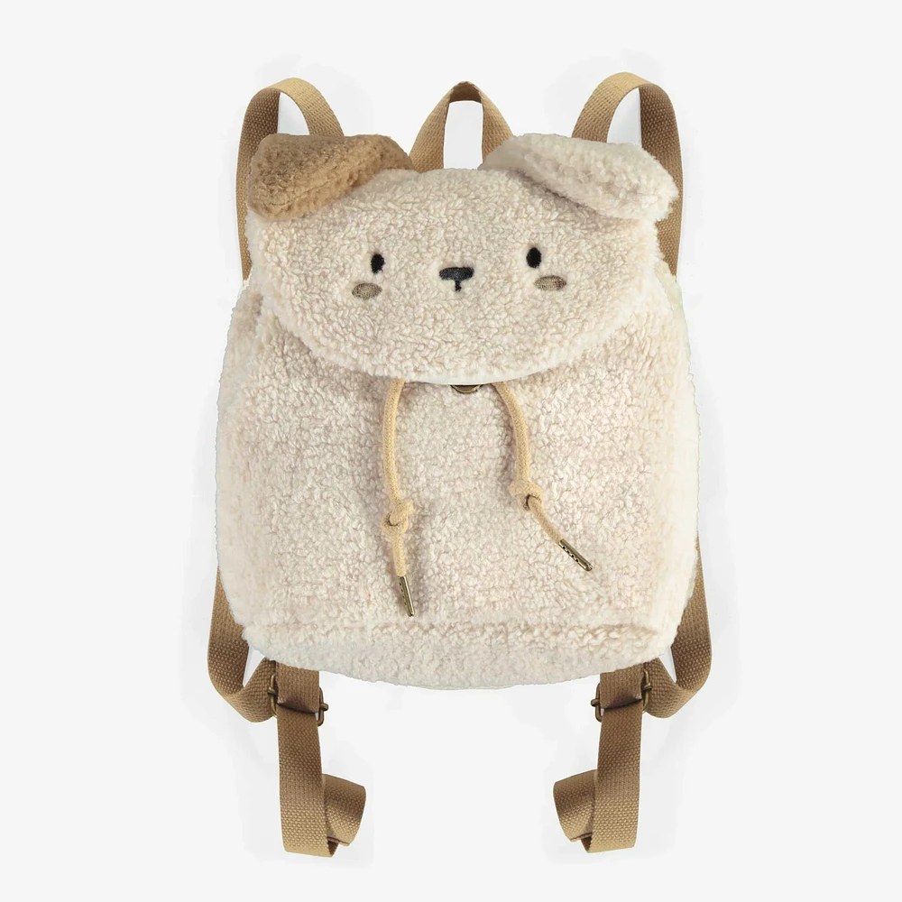 DOG SHAPED CREAM BACKPACK IN SHERPA, CHILD