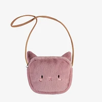 PINK CAT FAUX FUR WALLET BAG, CHILD