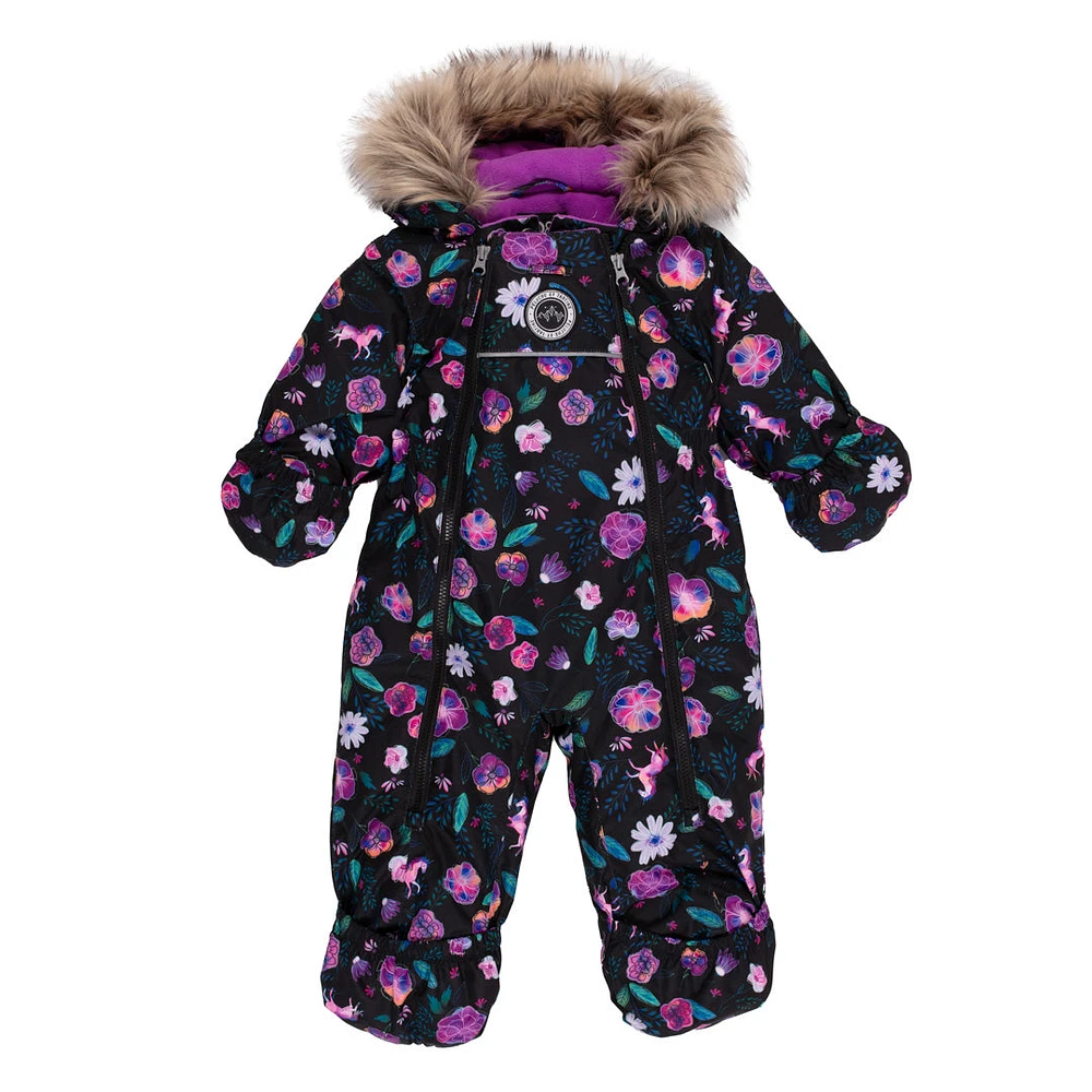 Baby Lena Girl Black One-Piece Snowsuit