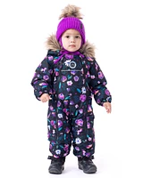 Baby Lena Girl Black One-Piece Snowsuit