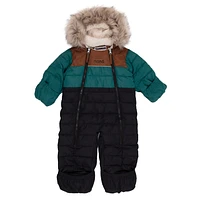 Logan baby boy's one-piece snowsuit Brown