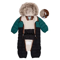 Logan baby boy's one-piece snowsuit Brown