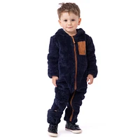 Baby Boy Navy Hooded Jumpsuit