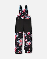 Two Piece Snowsuit Black Printed Roses