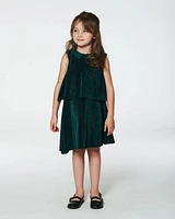 Sleeveless Dress With Eyelet Collar Forest Green