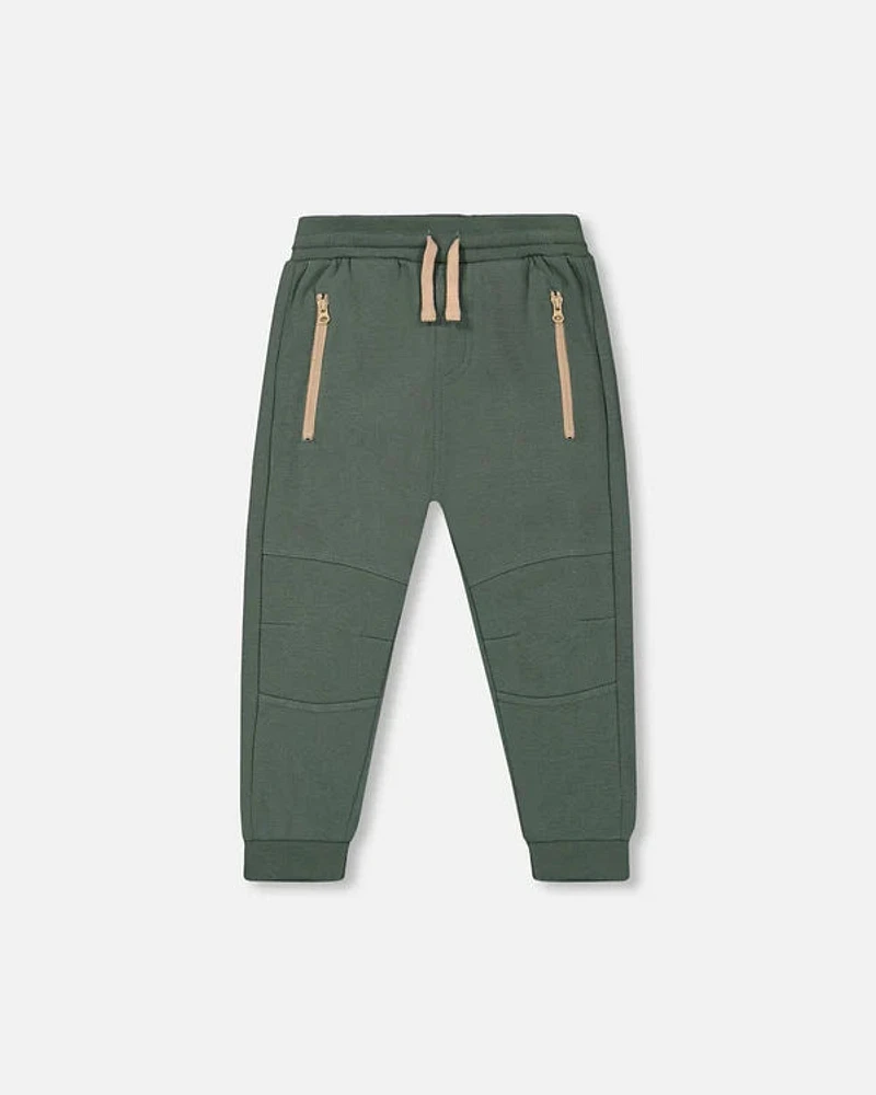 Fleece Sweatpants With Zip Pockets Forest Green