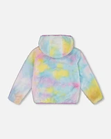 Reversible Plush Jacket Lilac Tie Dye