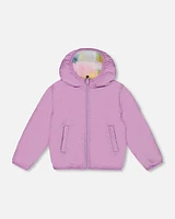 Reversible Plush Jacket Lilac Tie Dye