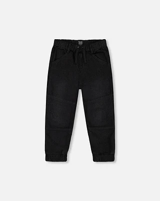 French Terry Jogger Pants Black Denim