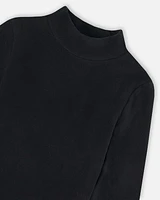 Super Soft Brushed Mock Neck Top Black