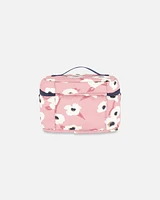 Lunch Box Pink Printed Off White Flowers