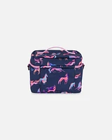 Lunch Box Navy Printed Unicorn