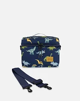 Lunch Box Navy Blue Printed Dinosaurs