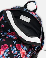 Backpack Black Printed Roses - 18L