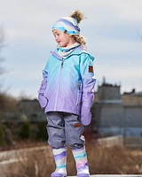 3-In-1 Mid-Season Outerwear Set Turquoise And Mauve Gradient