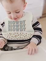 SILICONE BIB - HOWDY PARTNER BLUE