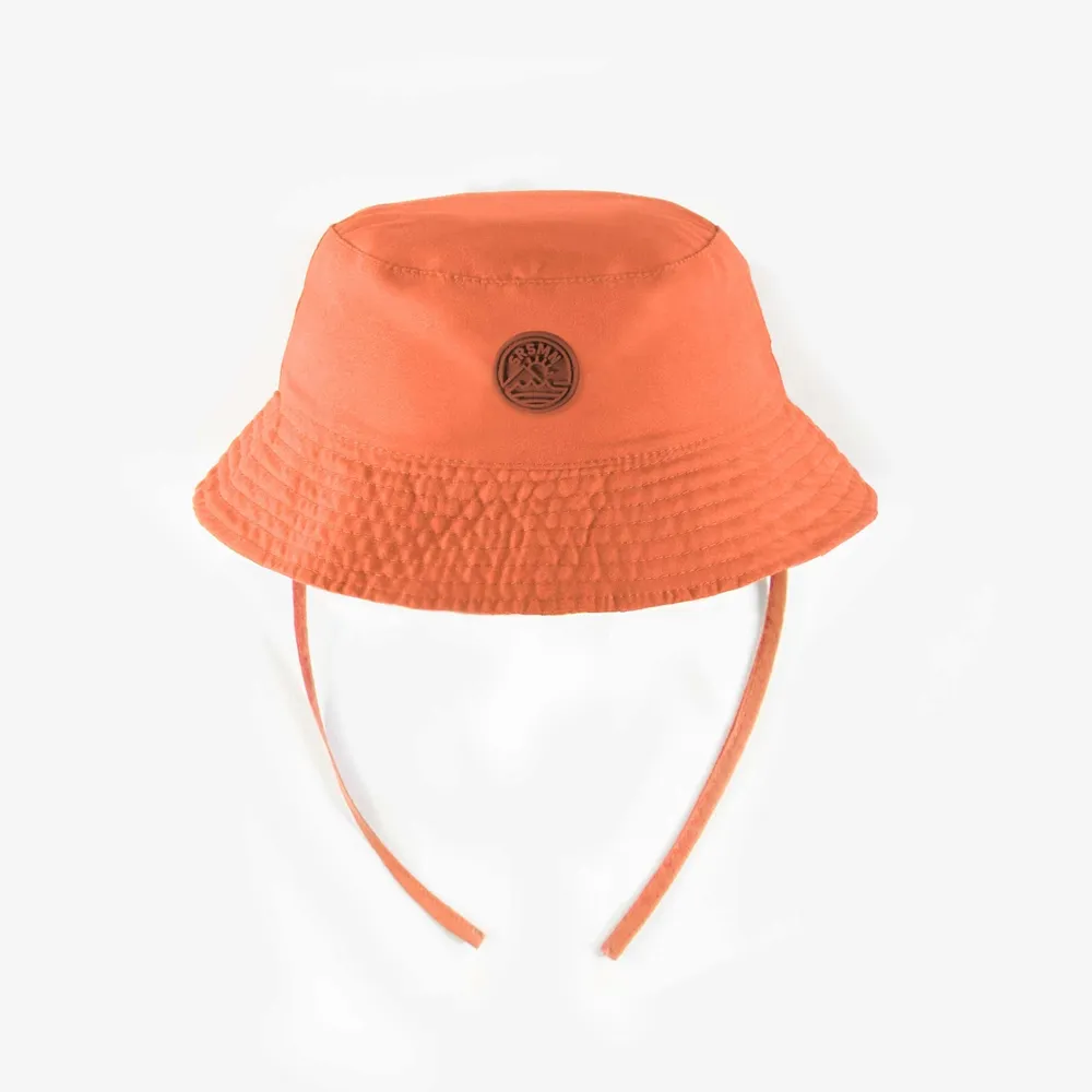 ORANGE SUN HAT WITH CORDS, BABY