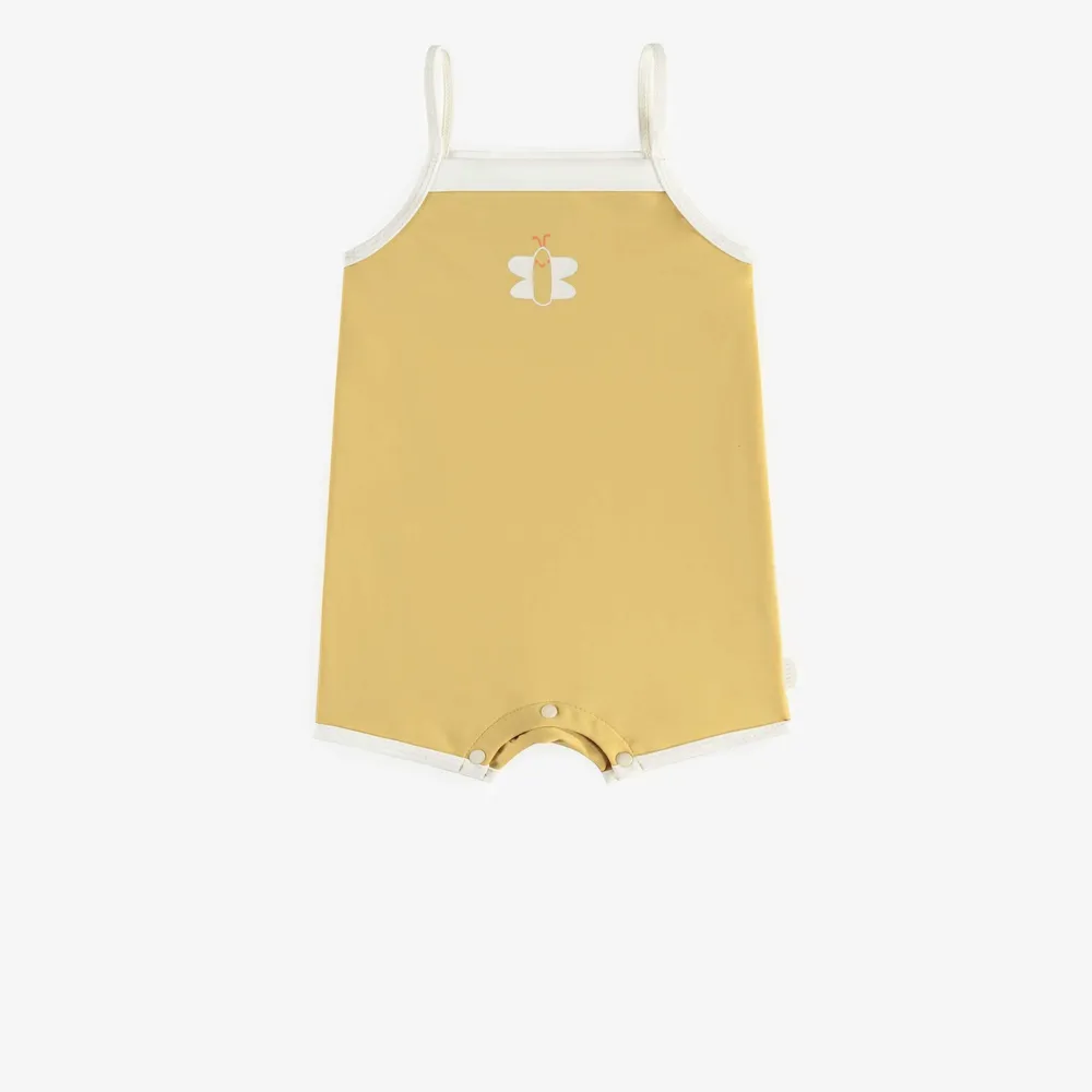 YELLOW ONE-PIECE BATHING SUIT WITH A BUTTERFLY ILLUSTRATION, BABY