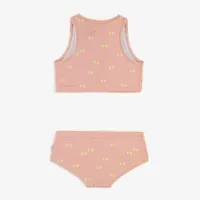 PINK TWO-PIECE SWIMSUIT WITH SMALL BUTTERFLIES