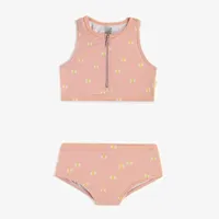 PINK TWO-PIECE SWIMSUIT WITH SMALL BUTTERFLIES