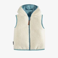 REVERSIBLE BLUE SLEEVELESS VEST, BABY