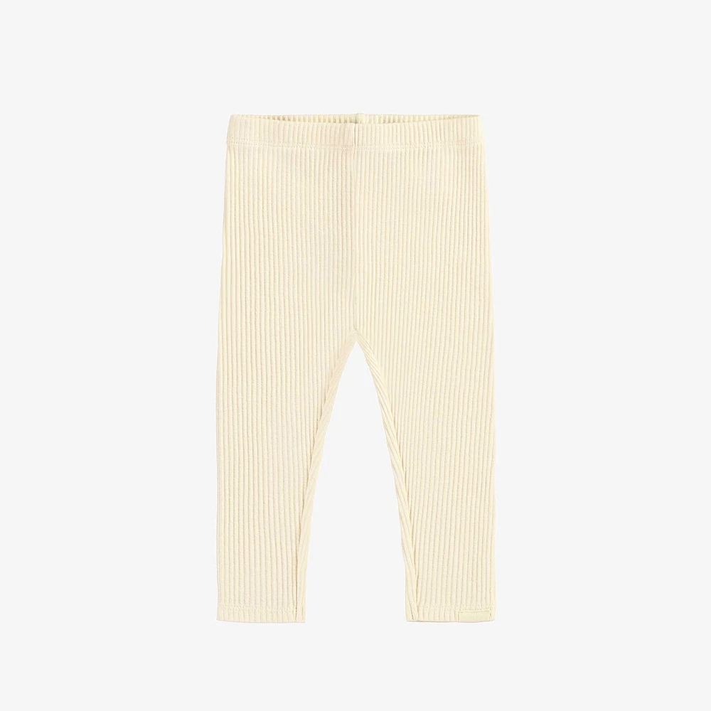 CREAM LEGGING RIBBED KNIT, BABY