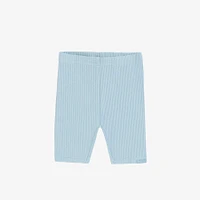 BLUE RIBBED KNIT SHORT LEGGING, BABY