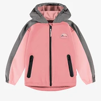 PINK AND GRAY SOFT SHELL COAT, CHILD