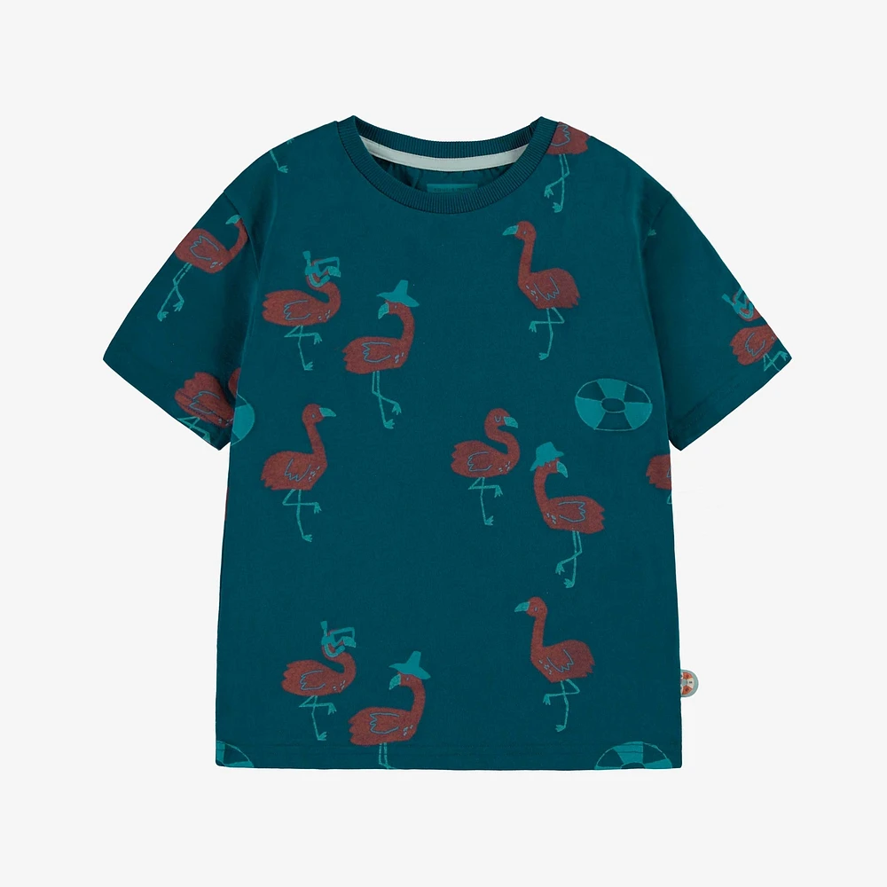 TURQUOISE PATTERNED T-SHIRT, CHILD