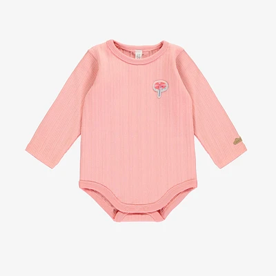 PINK BODYSUIT RIB KNIT, NEWBORN