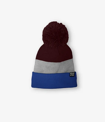 Tricolor Beanie Lined With Fleece