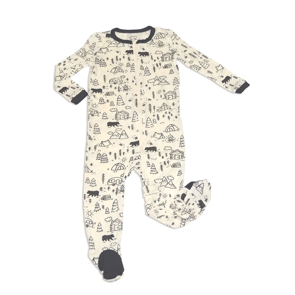 Silkberry Bamboo Printed Footies with Easy Dressing Zipper