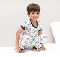 Bamboo Short Sleeve Pajama Set (Doodle Camp Print)