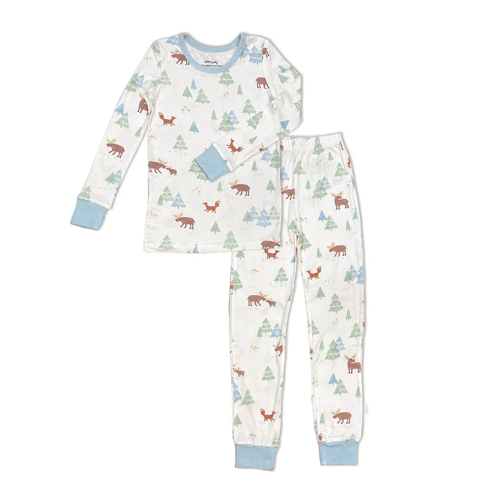 Bamboo Long Sleeve Pajama Set (Moose Woods Print)