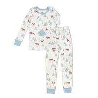 Bamboo Long Sleeve Pajama Set (Moose Woods Print)