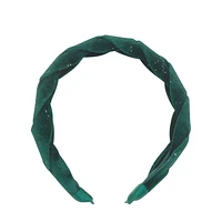 Evergreen Velvet Plaited Headband