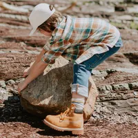 GREEN AND BROWN PLAID SHIRT FLANNEL, CHILD