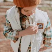 GREEN AND BROWN PLAID SHIRT FLANNEL, CHILD