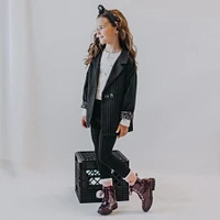 BLACK AND WHITE STRIPED JACKET GABARDINE, CHILD