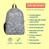 Digital Camo 15 Inch Backpack