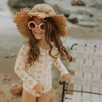 MULTICOLOR ONE-PIECE BATHING SUIT WITH LONG SLEEVES, CHILD