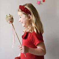 Sequin Velvet Headband - Red