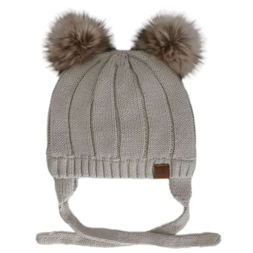 Cotton Knit Pom Hat (Multiple Colors)